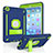 Silicone Matte Finish and Plastic Back Cover Case with Stand YJ1 for Apple iPad Mini Blue