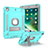 Silicone Matte Finish and Plastic Back Cover Case with Stand YJ2 for Apple iPad Mini 4 Mint Blue