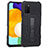 Silicone Matte Finish and Plastic Back Cover Case with Stand ZJ1 for Samsung Galaxy M02s