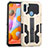 Silicone Matte Finish and Plastic Back Cover Case with Stand ZJ1 for Samsung Galaxy M11