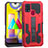 Silicone Matte Finish and Plastic Back Cover Case with Stand ZJ1 for Samsung Galaxy M31