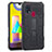 Silicone Matte Finish and Plastic Back Cover Case with Stand ZJ1 for Samsung Galaxy M31 Black