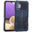 Silicone Matte Finish and Plastic Back Cover Case with Stand ZJ1 for Samsung Galaxy M32 5G