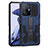 Silicone Matte Finish and Plastic Back Cover Case with Stand ZJ1 for Xiaomi Mi 11T Pro 5G Blue