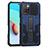 Silicone Matte Finish and Plastic Back Cover Case with Stand ZJ1 for Xiaomi Redmi 10 (2022) Blue