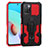 Silicone Matte Finish and Plastic Back Cover Case with Stand ZJ2 for Xiaomi Redmi Note 11 4G (2021) Red