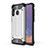 Silicone Matte Finish and Plastic Back Cover Case WL1 for Samsung Galaxy A30 Silver