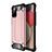 Silicone Matte Finish and Plastic Back Cover Case WL1 for Samsung Galaxy M02s Rose Gold