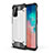 Silicone Matte Finish and Plastic Back Cover Case WL1 for Samsung Galaxy S20 Plus Silver