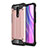 Silicone Matte Finish and Plastic Back Cover Case WL1 for Xiaomi Poco M2 Rose Gold