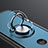 Silicone Matte Finish and Plastic Back Cover with Finger Ring Stand A01 for Huawei Honor V9 Blue