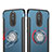 Silicone Matte Finish and Plastic Back Cover with Finger Ring Stand for Huawei G10 Blue