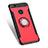 Silicone Matte Finish and Plastic Back Cover with Finger Ring Stand for Huawei Honor 9 Lite Red