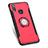 Silicone Matte Finish and Plastic Back Cover with Finger Ring Stand for Huawei P20 Lite Red