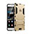 Silicone Matte Finish and Plastic Back Cover with Stand for Huawei P8 Gold