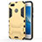 Silicone Matte Finish and Plastic Back Cover with Stand for Huawei P9 Lite Mini Gold