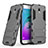 Silicone Matte Finish and Plastic Back Cover with Stand for Samsung Galaxy J5 (2017) Duos J530F Gray