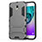 Silicone Matte Finish and Plastic Back Cover with Stand for Samsung Galaxy J5 (2017) Duos J530F Gray