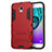 Silicone Matte Finish and Plastic Back Cover with Stand for Samsung Galaxy J5 (2017) Duos J530F Red