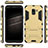 Silicone Matte Finish and Plastic Back Cover with Stand for Samsung Galaxy J6 (2018) J600F Gold