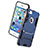 Silicone Matte Finish Stands Cover for Apple iPhone SE Blue