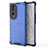 Silicone Transparent Frame Case Cover 360 Degrees AM1 for Huawei Honor 70 5G Blue