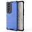 Silicone Transparent Frame Case Cover 360 Degrees AM1 for Huawei Honor 70 Pro 5G Blue