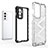 Silicone Transparent Frame Case Cover 360 Degrees AM1 for OnePlus 9RT 5G