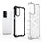 Silicone Transparent Frame Case Cover 360 Degrees AM1 for Oppo A55 5G