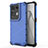 Silicone Transparent Frame Case Cover 360 Degrees AM1 for Oppo Reno8 Pro+ Plus 5G Blue