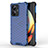 Silicone Transparent Frame Case Cover 360 Degrees AM1 for Realme 10 Pro+ Plus 5G Blue