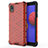 Silicone Transparent Frame Case Cover 360 Degrees AM1 for Samsung Galaxy A01 Core Red