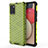 Silicone Transparent Frame Case Cover 360 Degrees AM1 for Samsung Galaxy A03s Green