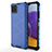 Silicone Transparent Frame Case Cover 360 Degrees AM1 for Samsung Galaxy A22 5G Blue