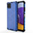 Silicone Transparent Frame Case Cover 360 Degrees AM1 for Samsung Galaxy A22s 5G Blue