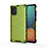 Silicone Transparent Frame Case Cover 360 Degrees AM1 for Samsung Galaxy A71 4G A715 Green