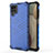 Silicone Transparent Frame Case Cover 360 Degrees AM1 for Samsung Galaxy F12 Blue