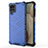 Silicone Transparent Frame Case Cover 360 Degrees AM1 for Samsung Galaxy M12 Blue