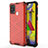 Silicone Transparent Frame Case Cover 360 Degrees AM1 for Samsung Galaxy M31 Red