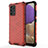 Silicone Transparent Frame Case Cover 360 Degrees AM1 for Samsung Galaxy M32 5G Red