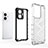 Silicone Transparent Frame Case Cover 360 Degrees AM1 for Vivo T1 4G