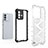 Silicone Transparent Frame Case Cover 360 Degrees AM1 for Vivo V23 5G