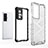 Silicone Transparent Frame Case Cover 360 Degrees AM1 for Vivo X70 5G