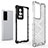 Silicone Transparent Frame Case Cover 360 Degrees AM1 for Vivo X70 Pro 5G