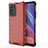 Silicone Transparent Frame Case Cover 360 Degrees AM1 for Xiaomi Poco F3 5G Red