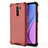 Silicone Transparent Frame Case Cover 360 Degrees AM1 for Xiaomi Poco M2 Red