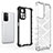 Silicone Transparent Frame Case Cover 360 Degrees AM1 for Xiaomi Poco M4 Pro 5G