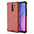 Silicone Transparent Frame Case Cover 360 Degrees AM1 for Xiaomi Redmi 9 Prime India Red