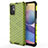 Silicone Transparent Frame Case Cover 360 Degrees AM1 for Xiaomi Redmi Note 10 5G Green