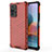 Silicone Transparent Frame Case Cover 360 Degrees AM1 for Xiaomi Redmi Note 10 Pro 4G Red